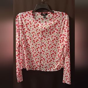 Cherry forever21 sheer top